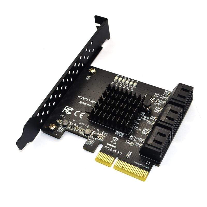 Planet Gates SATA PCI e Adapter 6 Ports SATA 3.0 to PCI Express x4 Expansion Card SATA3.0 PCIe PCI-e SATA Controller for HDD ASMedia ASM1166