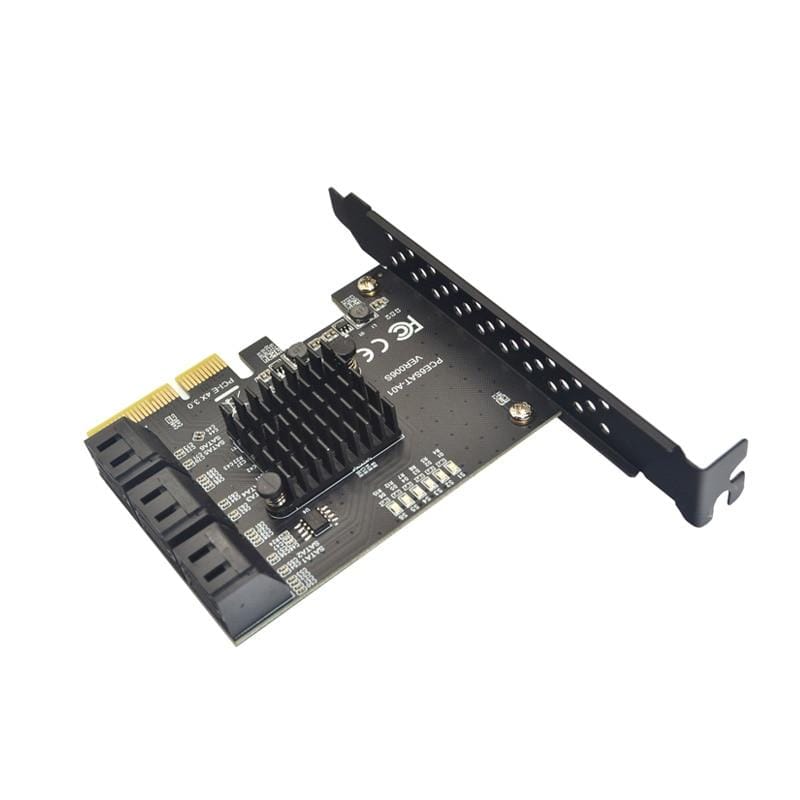 Planet Gates SATA PCI e Adapter 6 Ports SATA 3.0 to PCI Express x4 Expansion Card SATA3.0 PCIe PCI-e SATA Controller for HDD ASMedia ASM1166