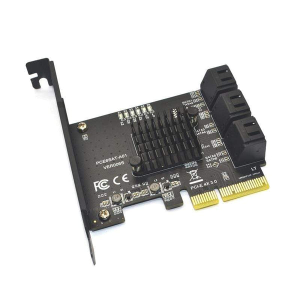 Planet Gates SATA PCI e Adapter 6 Ports SATA 3.0 to PCI Express x4 Expansion Card SATA3.0 PCIe PCI-e SATA Controller for HDD ASMedia ASM1166