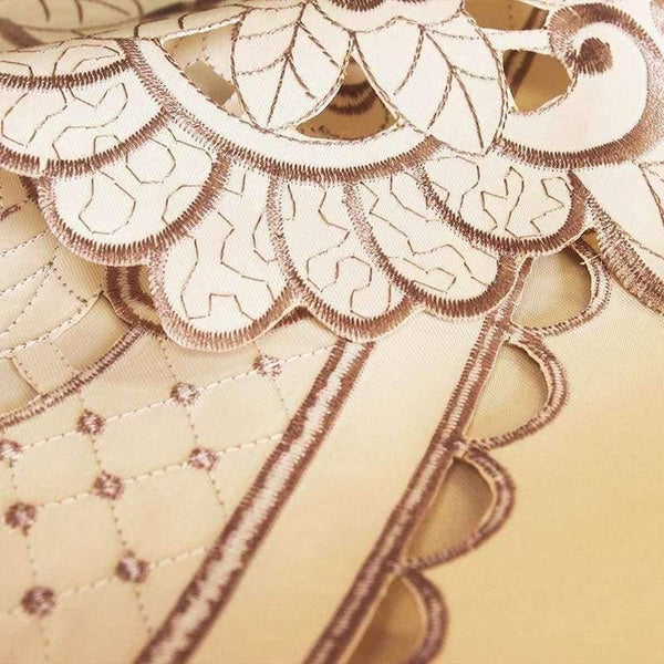 Planet Gates Satin Fabric Tablecloth Rectangle Elegant Hollow Embroidered Floral Thick Table cloth  Wedding Party Decor Table Covers
