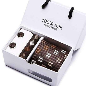 Planet Gates SB28 New Plaid  men ties set  Extra Long Size 145cm*8cm Necktie navy blue Paisley Silk Jacquard Woven Neck Tie Suit Wedding Party