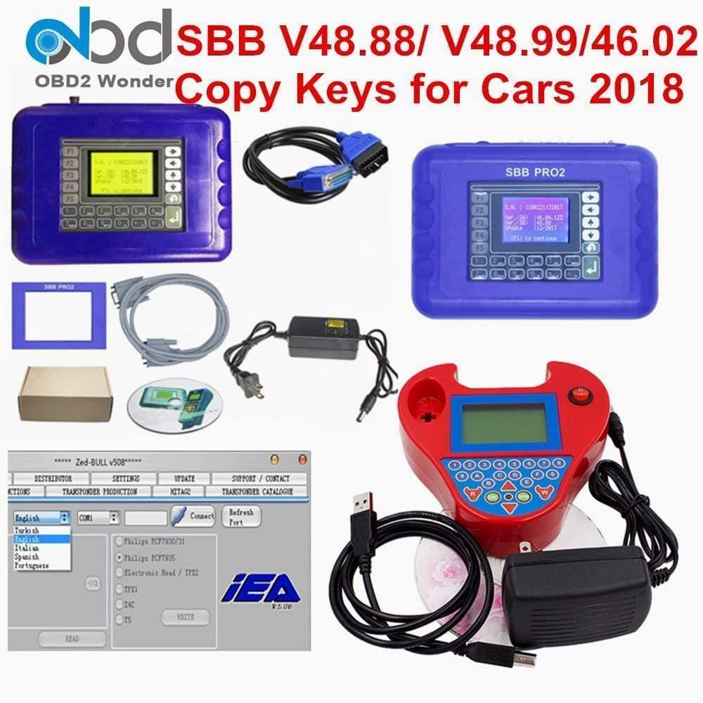 Planet Gates SBB Pro2 V48.88 V48.99 V46.02 + Mini Zedbull Auto Key Programmer SBB Pro 2 48.88 48.99 Version Zed Bull OBD2 Key Maker