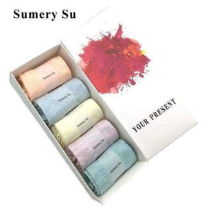 Planet Gates SC with Gift Box / One Size Flower Socks Women Cute Cotton Casual Happy Short Ankle Socks Female Ladies Girl European Style 5 Pairs /Lot