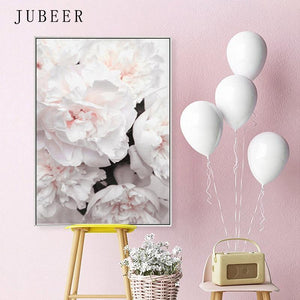 Planet Gates Scandinavian Style Peony Flower Canvas Print Large Wall Art Posters and Prints Quote Poster Flower Wall Pictures for Living Room