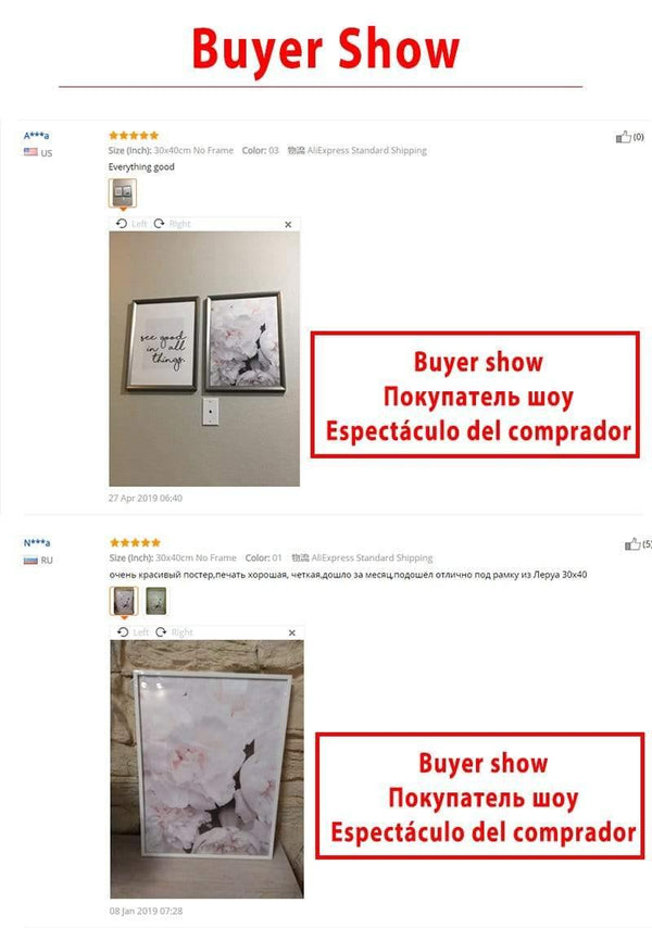 Planet Gates Scandinavian Style Peony Flower Canvas Print Large Wall Art Posters and Prints Quote Poster Flower Wall Pictures for Living Room