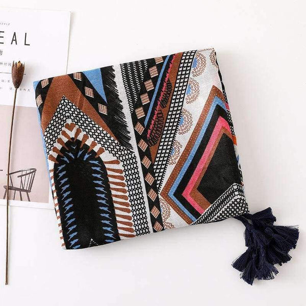Planet Gates Scarf Geometric Large Blanket Wrap Fashion Long Tassel Shawl Ethnic Head Scarf Hijab HOT [0223]