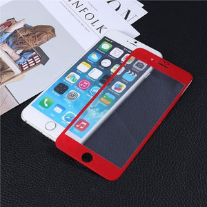 Planet Gates Screen Protector 3D Curved Edge Coated Tempered Glass Film Full Cover for iPhone 7 plus (Red)