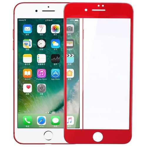 Planet Gates Screen Protector 3D Curved Edge Coated Tempered Glass Film Full Cover for iPhone 7 plus (Red)
