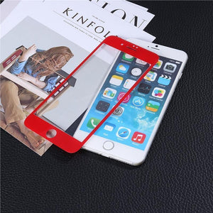 Planet Gates Screen Protector 3D Curved Edge Coated Tempered Glass Film Full Cover for iPhone 7 plus (Red)