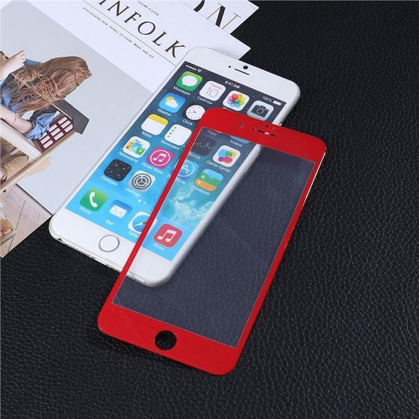 Planet Gates Screen Protector 3D Curved Edge Coated Tempered Glass Film Full Cover for iPhone 7 plus (Red)
