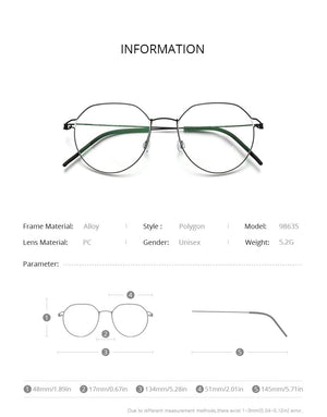 Planet Gates Screwless Eyewear Prescription Eyeglasses Frame Men 2021 Polygon Myopia Optical Denmark Korean Glasses Frame Women 98635