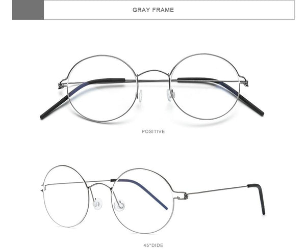 Planet Gates Screwless Eyewear Prescription Eyeglasses Frame Women Round Myopia Optical Denmark Korean Glasses Frame Men Titanium 98607