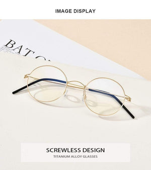 Planet Gates Screwless Eyewear Prescription Eyeglasses Frame Women Round Myopia Optical Denmark Korean Glasses Frame Men Titanium 98607