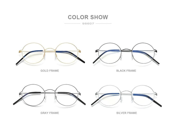 Planet Gates Screwless Eyewear Prescription Eyeglasses Frame Women Round Myopia Optical Denmark Korean Glasses Frame Men Titanium 98607