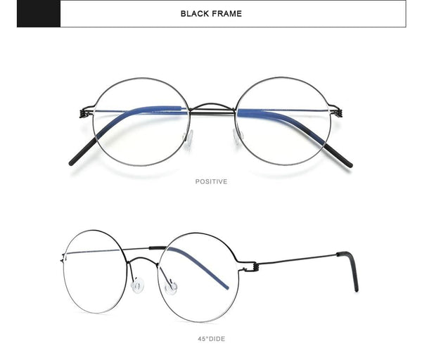 Planet Gates Screwless Eyewear Prescription Eyeglasses Frame Women Round Myopia Optical Denmark Korean Glasses Frame Men Titanium 98607