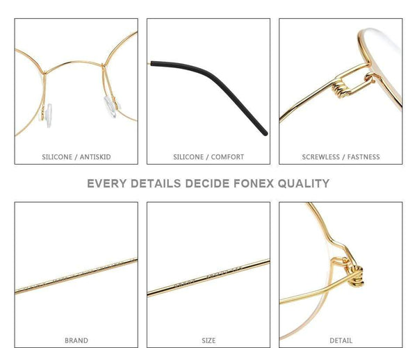 Planet Gates Screwless Eyewear Prescription Eyeglasses Frame Women Round Myopia Optical Denmark Korean Glasses Frame Men Titanium 98607