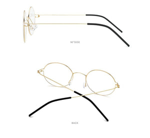 Planet Gates Screwless Eyewear Prescription Eyeglasses Frame Women Round Myopia Optical Denmark Korean Glasses Frame Men Titanium 98607