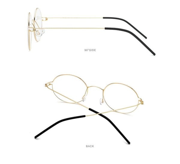 Planet Gates Screwless Eyewear Prescription Eyeglasses Frame Women Round Myopia Optical Denmark Korean Glasses Frame Men Titanium 98607