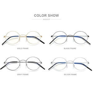 Planet Gates Screwless Eyewear Prescription Eyeglasses Frame Women Round Myopia Optical Denmark Korean Glasses Frame Men Titanium 98607
