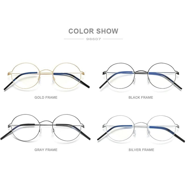 Planet Gates Screwless Eyewear Prescription Eyeglasses Frame Women Round Myopia Optical Denmark Korean Glasses Frame Men Titanium 98607