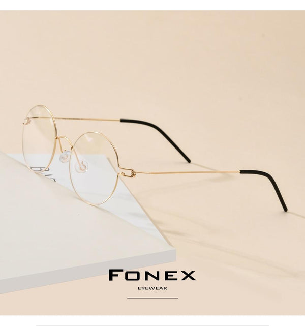 Planet Gates Screwless Eyewear Prescription Eyeglasses Frame Women Round Myopia Optical Denmark Korean Glasses Frame Men Titanium 98607