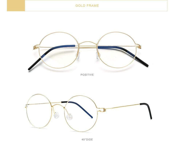 Planet Gates Screwless Eyewear Prescription Eyeglasses Frame Women Round Myopia Optical Denmark Korean Glasses Frame Men Titanium 98607