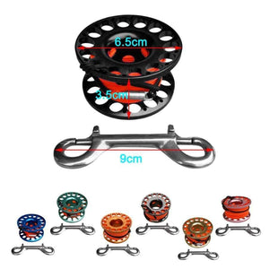 Planet Gates Scuba Diving Dive Swim Aluminum Alloy Finger Reel Spool with 15m Line Bolt Snap Swimming Diving Accessories