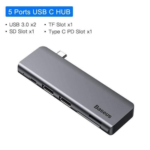 Baseus USB C HUB to Multi HDMI USB 3.0 USB HUB for MacBook Adapter Accessories Pro Thunderbolt 3 SD Card Reader Type-C USB HUB