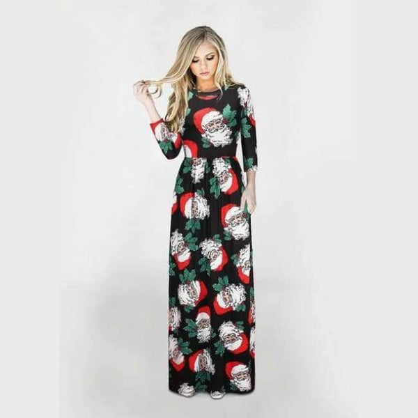 Planet Gates SD9-Style Nine / S Print Christmas Fashion Vestidos Party Dress Women Harajuku Boho Long Maxi Dresses Clothes Vestido De Festa Robe Femme O-Neck