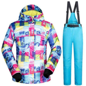 Planet Gates SDZM And Blue / S Ski Suit Women Waterproof Ski Jackets Winter Snow Snowboard And Cross Country Clothes Skiing And Snowboarding Suits Brands