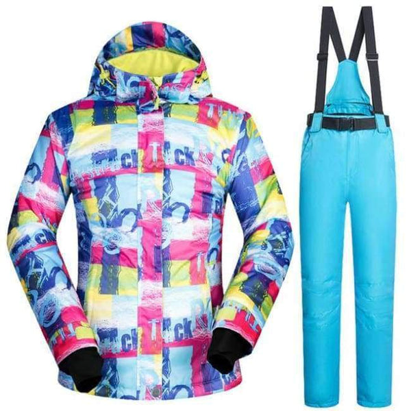 Planet Gates SDZM And Blue / S Ski Suit Women Waterproof Ski Jackets Winter Snow Snowboard And Cross Country Clothes Skiing And Snowboarding Suits Brands