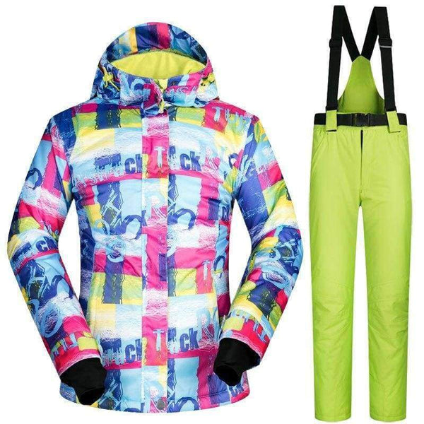 Planet Gates SDZM And Green / S Ski Suit Women Waterproof Ski Jackets Winter Snow Snowboard And Cross Country Clothes Skiing And Snowboarding Suits Brands