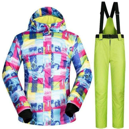 Planet Gates SDZM And Green / S Ski Suit Women Waterproof Ski Jackets Winter Snow Snowboard And Cross Country Clothes Skiing And Snowboarding Suits Brands