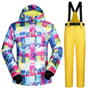 Planet Gates SDZM And Yellow / S Ski Suit Women Waterproof Ski Jackets Winter Snow Snowboard And Cross Country Clothes Skiing And Snowboarding Suits Brands