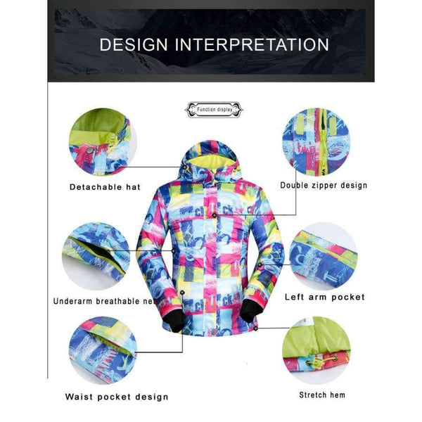 Planet Gates SDZMD / S Ski Jacket Women Skiing And Snowboarding Warm Waterproof Clothes Outdoor Sports Cross Country Skiing Jacket brand