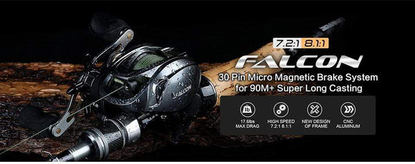 Planet Gates SeaKnight Brand FALCON/FALCAN2 Series Baitcasting Fishing Reel 7.2:1 8.1:1 Ultra-Linght 190g MAX Drag Power 18LB Long Casting