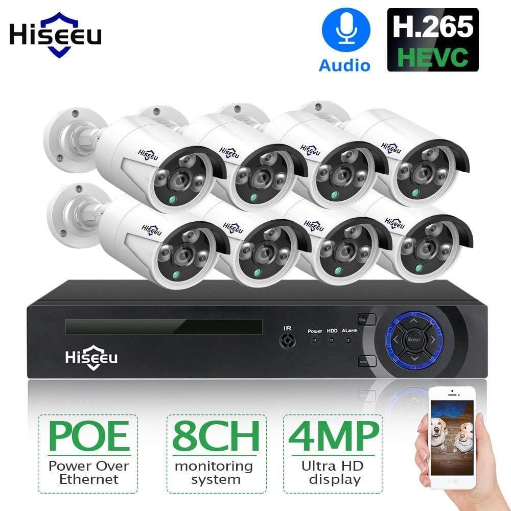 Security Camera System Kit Audio Record IP Camera IR Outdoor Waterproo