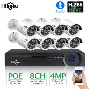 Planet Gates Security Camera System Kit Audio Record IP Camera IR Outdoor Waterproof CCTV Video Surveillance NVR Set