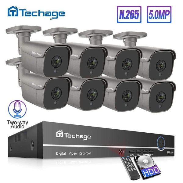 Planet Gates Security CCTV System Motion Detect Two Way Audio AI IP Camera IR Outdoor P2P Video Surveillance Set