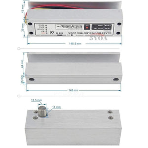 Planet Gates Security Electric Drop Bolt Lock for Fully Frame Less Glass Door Electronic Door Lock Access Control System Kit Security