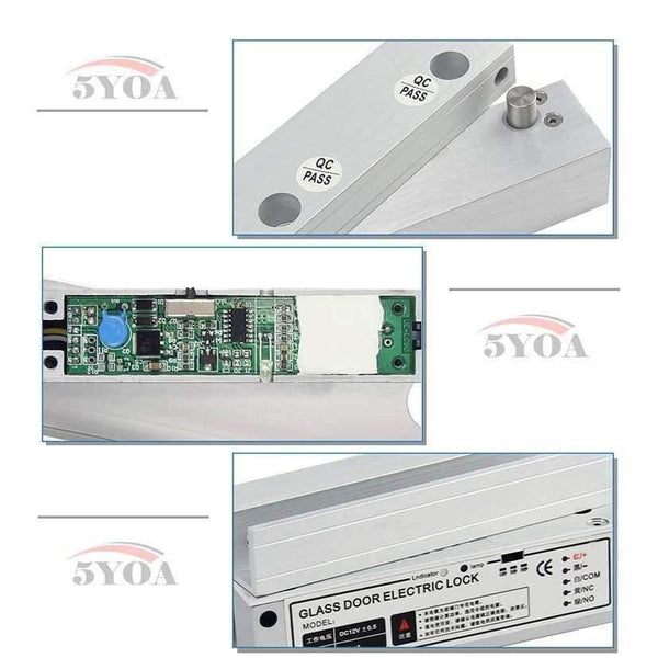 Planet Gates Security Electric Drop Bolt Lock for Fully Frame Less Glass Door Electronic Door Lock Access Control System Kit Security