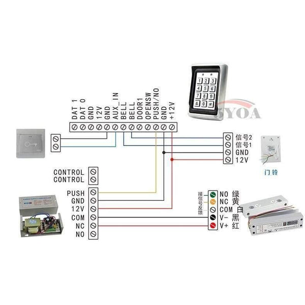 Planet Gates Security Electric Drop Bolt Lock for Fully Frame Less Glass Door Electronic Door Lock Access Control System Kit Security