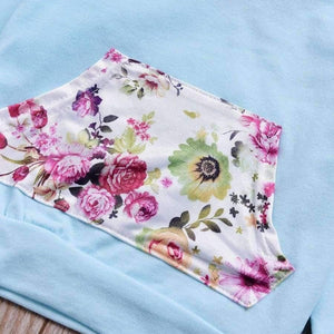 Planet Gates see chart 3 / 6M Baby Girl Hooded Clothes Set Winter Spring Floral and Striped Print Hooded Top with Pocket Pant Cotton 2PCS Tracksuit