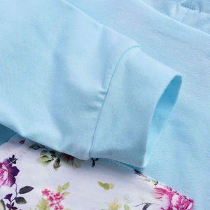 Planet Gates see chart 3 / 6M Baby Girl Hooded Clothes Set Winter Spring Floral and Striped Print Hooded Top with Pocket Pant Cotton 2PCS Tracksuit