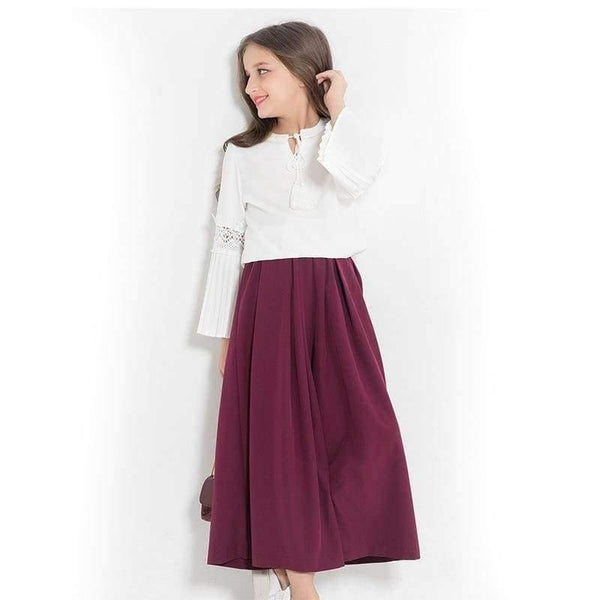 Planet Gates see chart / 6 Teenage Girls Clothing Long Sleeve Two-piece Toddler Girl Clothing European Style Chiffon Pants Blouse Girls Clothes 10 12 years