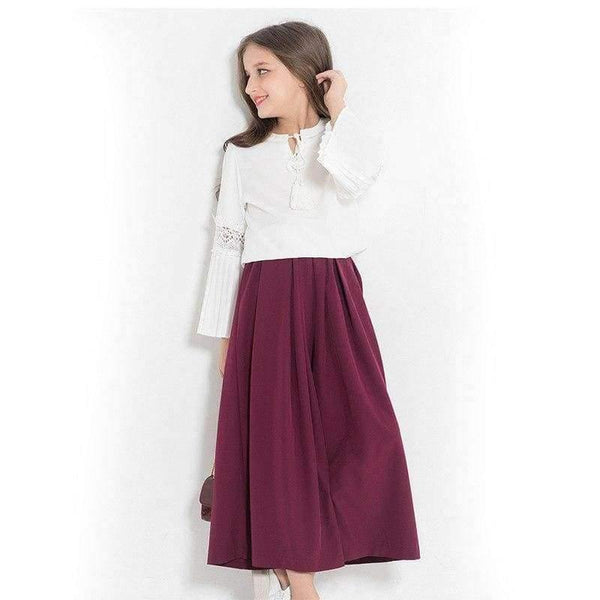 Planet Gates see chart / 6 Teenage Girls Clothing Long Sleeve Two-piece Toddler Girl Clothing European Style Chiffon Pants Blouse Girls Clothes 10 12 years