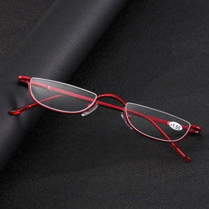 Planet Gates Seemfly Fashion Style Small Half Frame Reading Glasses Ultralight Clear Presbyopic Glasses Portable Gift For Old Men And Women