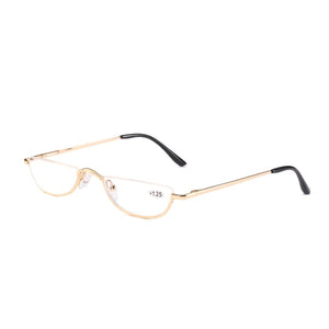 Planet Gates Seemfly Fashion Style Small Half Frame Reading Glasses Ultralight Clear Presbyopic Glasses Portable Gift For Old Men And Women