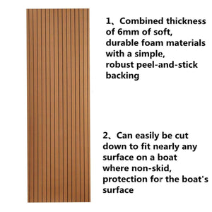Planet Gates Self-Adhesive 900x2300x6mm EVA Foam Teak Brown With Black Line Faux Teak Boat Decking Sheet