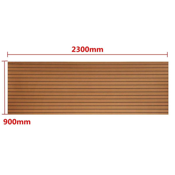 Planet Gates Self-Adhesive 900x2300x6mm EVA Foam Teak Brown With Black Line Faux Teak Boat Decking Sheet
